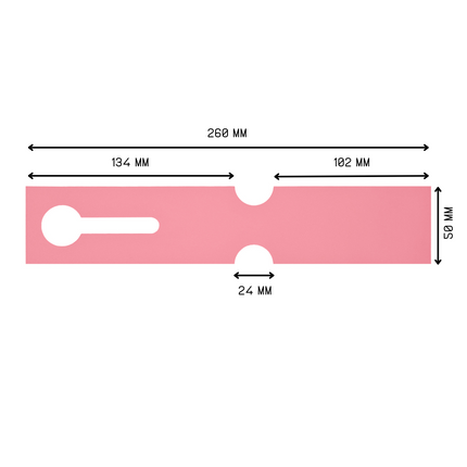 Schlaufenetiketten E2 TT-Drucker 150µ, 260x50 mm, Rosa –  500 Stück