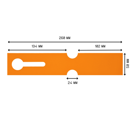 Schlaufenetiketten E2 TT-Drucker 200µ, 260x50 mm, Orange –  500 Stück