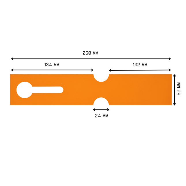 Schlaufenetiketten E2 TT-Drucker 200µ, 260x50 mm, Orange –  500 Stück