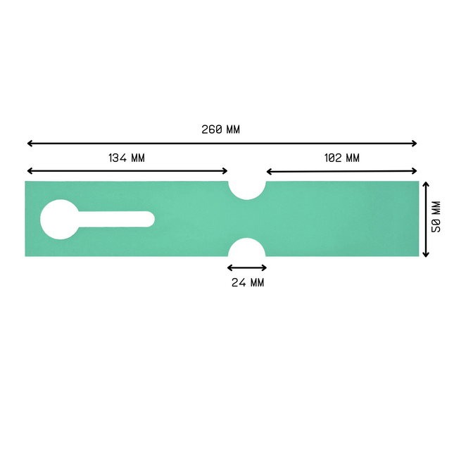 Schlaufenetiketten E2 TT-Drucker 150µ, 260x50 mm, Grün –  500 Stück