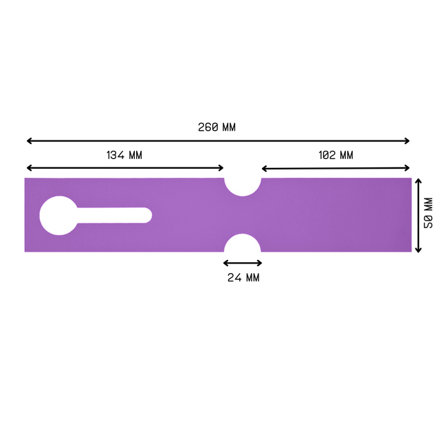 Schlaufenetiketten E2 TT-Drucker 150µ, 260x50 mm, Lila –  500 Stück