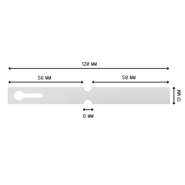 Schlaufenetiketten PVC 220µ, 120x13 mm - 1000 Stück