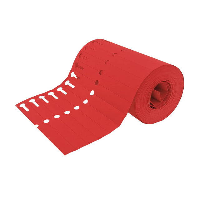 Schlaufenetiketten PVC 200µ, 120x13 mm, Rot - 1000 Stück