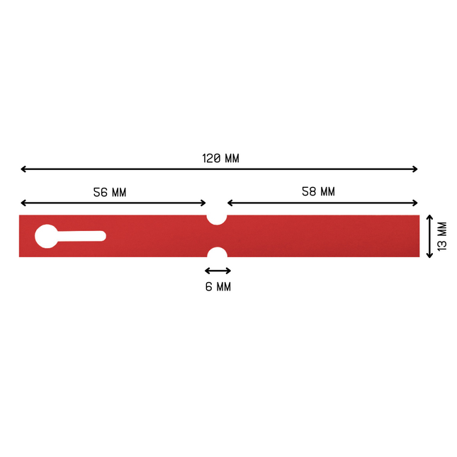 Schlaufenetiketten PVC 200µ, 120x13 mm, Rot - 1000 Stück