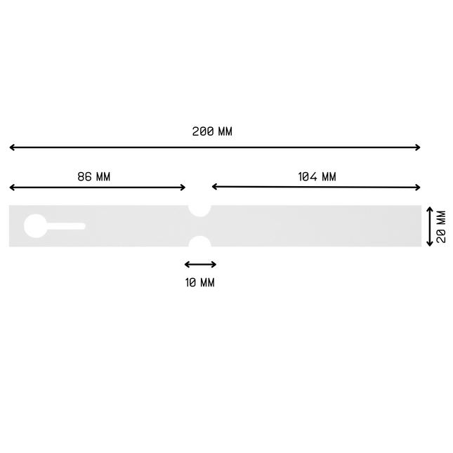 Schlaufenetiketten PVC 200 µ, 200x20 mm - 1000 Stück