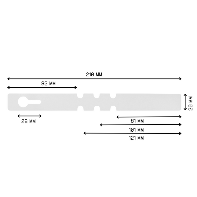 Schlaufenetiketten PVC 600µ, 210x20 mm - 100 Stück
