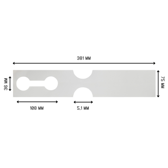 Schlaufenetiketten TT-Drucker 150µ, 381x75 mm, Weiß - 250 Stück