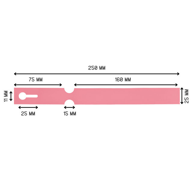 Schlaufenetiketten TT-Drucker 200µ, 250x25 mm, Rosa - 1500 Stück