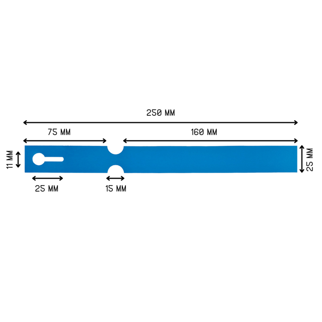 Schlaufenetiketten TT-Drucker 200µ, 250x25 mm, Blau - 1500 Stück
