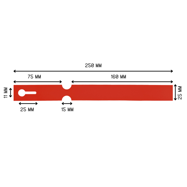 Schlaufenetiketten TT-Drucker 200µ, 250x25 mm, Rot - 1500 Stück