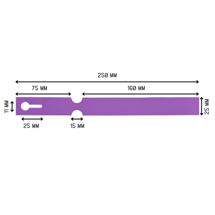 Schlaufenetiketten TT-Drucker 200µ, 250x25 mm, Lila - 1500 Stück