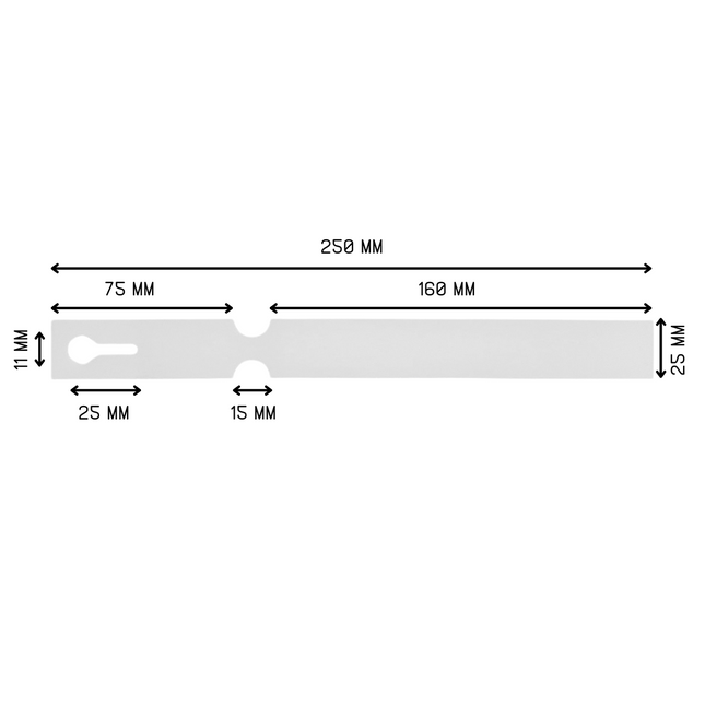 Schlaufenetiketten TT-Drucker 250x25 mm, 150µ - 1500 Stück