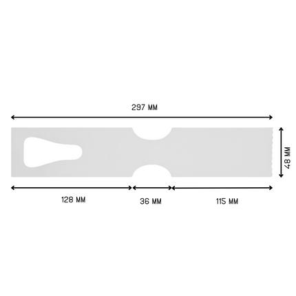 Schlaufenetiketten Metallerkennung, 185µ, 297x48mm - 500 Stück