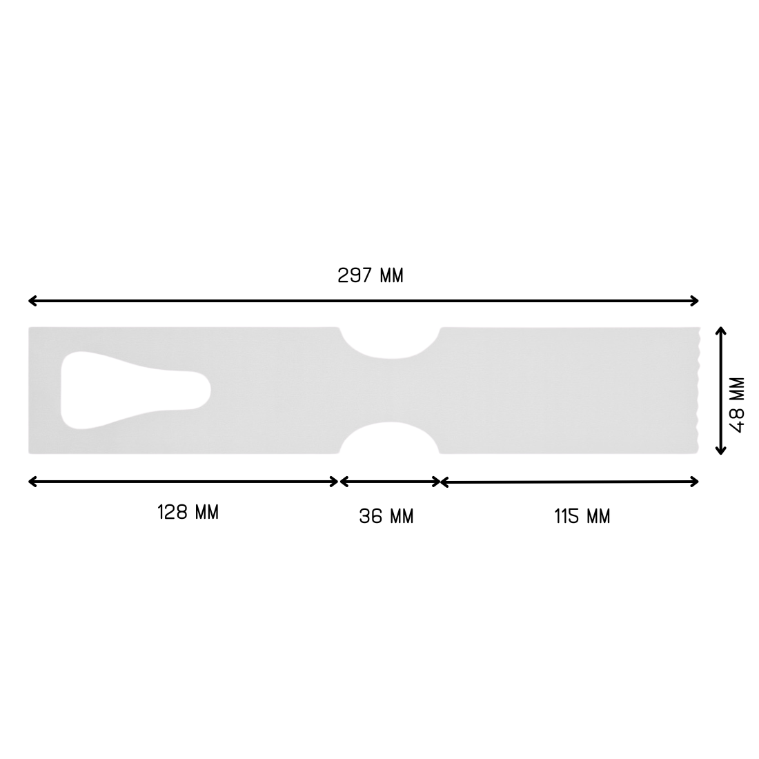 Schlaufenetiketten Metallerkennung, 185µ, 273x59mm - 500 Stück