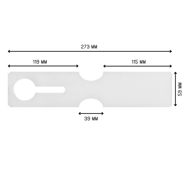 Schlaufenetiketten ISEGA-zertifiziert, 273x59mm - 500 Stück