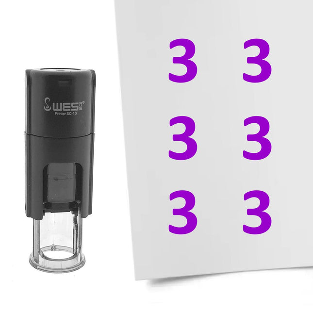 Stempel Zahl 3 Ø10mm rund