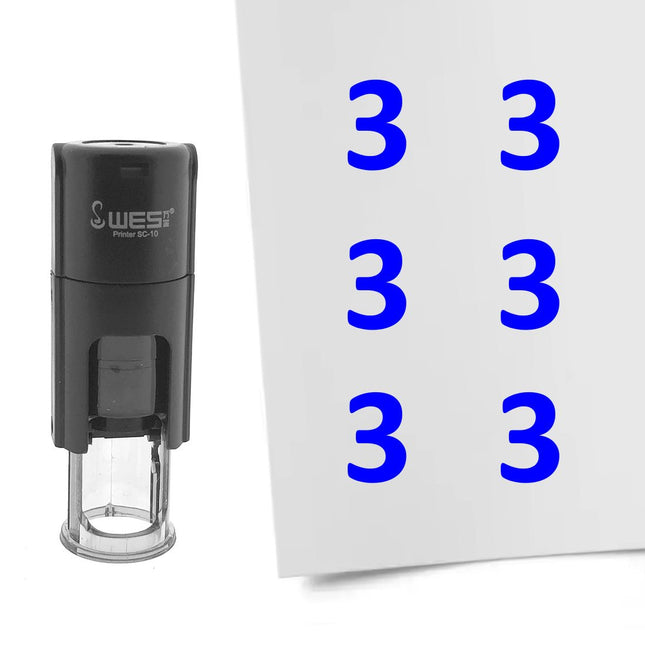 Stempel Zahl 3 Ø10mm rund