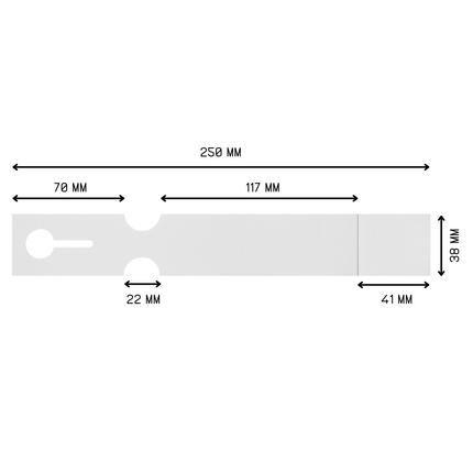 Schlaufenetiketten Laserdrucker 125µ, 250x38 mm, mit Abrißstreifen- 200 Stück