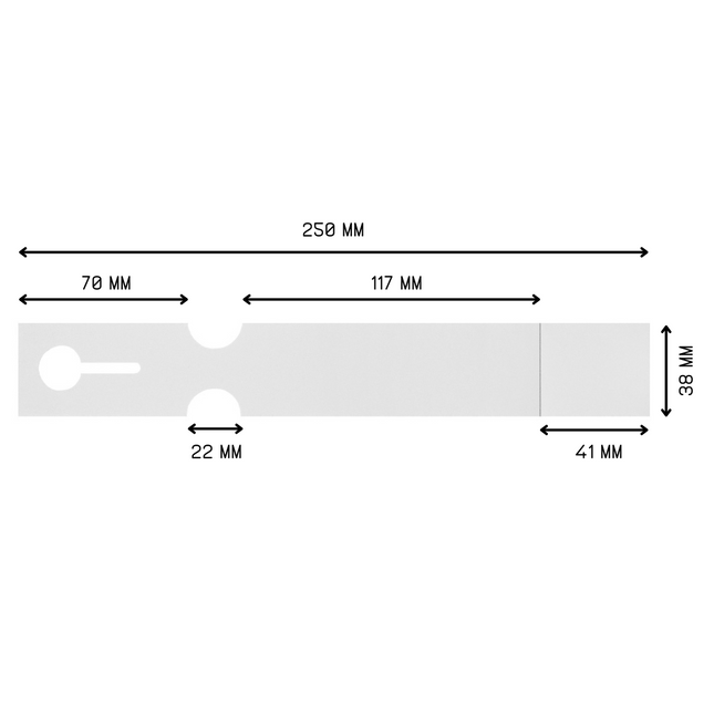 Schlaufenetiketten Laserdrucker 125µ, 250x38 mm, mit Abrißstreifen- 200 Stück
