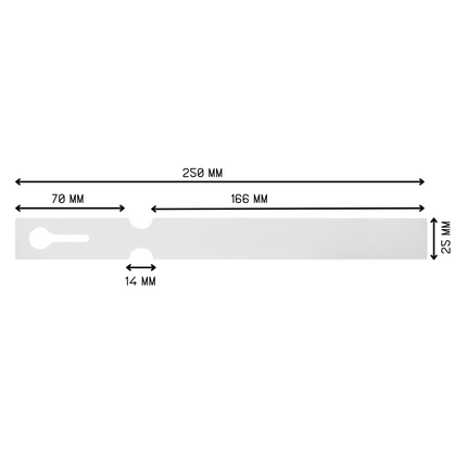 Schlaufenetiketten Laserdrucker 125µ, 250x25 mm - 200 Stück
