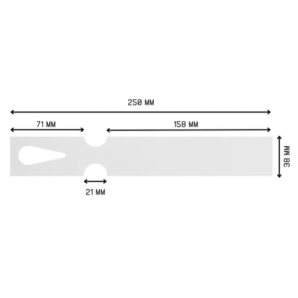 Schlaufenetiketten Laserdrucker 125µ, 250x38 mm - 200 Stück