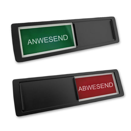 Schiebeschild 'Anwesend-Abwesend' - 178x50mm