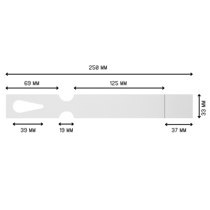 Schlaufenetiketten mit Abrißstreifen 250x33 mm - 198 Stück