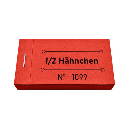Wertmarken Block '1/2 Hähnchen' - 50 Abrisse