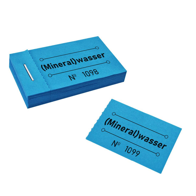 Wertmarken Block '(Mineral)Wasser' - 50 Abrisse