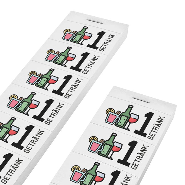 Wertmarken Block '1 Getränk' - 1000 Abrisse pro Satz