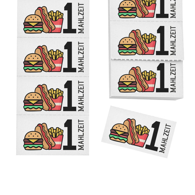 Wertmarken Block '1 Mahlzeit' - 1000 Abrisse pro Satz
