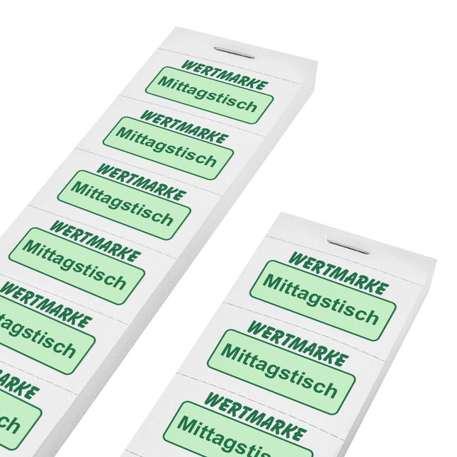 Wertmarken Block 'Mittagstisch' - 1000 Abrisse pro Satz