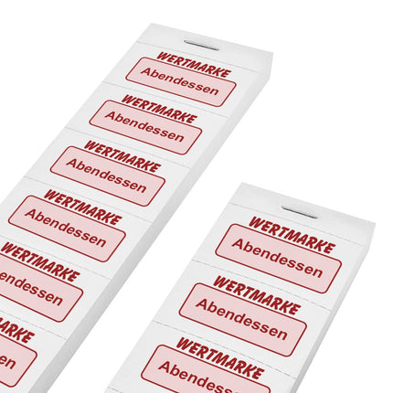 Wertmarken Block 'Abendessen' - 1000 Abrisse pro Satz