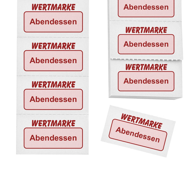 Wertmarken Block 'Abendessen' - 1000 Abrisse pro Satz