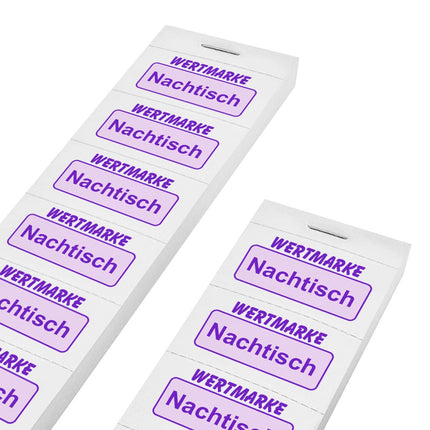 Wertmarken Block 'Nachtisch' - 1000 Abrisse pro Satz