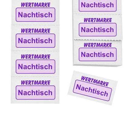 Wertmarken Block 'Nachtisch' - 1000 Abrisse pro Satz