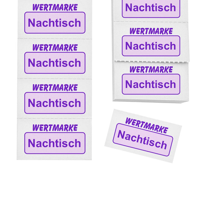 Wertmarken Block 'Nachtisch' - 1000 Abrisse pro Satz
