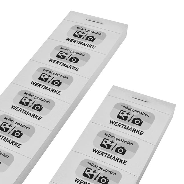 Wertmarken selbst gestalten, 'Wertmarke' mit schwarzem Aufdruck - 1000 Abrisse