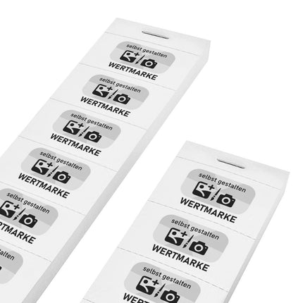 Wertmarken selbst gestalten, 'Wertmarke' mit schwarzem Aufdruck - 1000 Abrisse