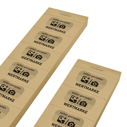 Wertmarken selbst gestalten, 'Wertmarke' mit schwarzem Aufdruck - 1000 Abrisse
