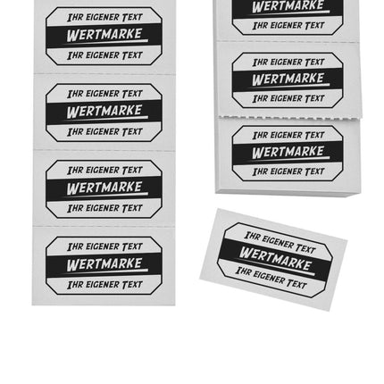 Wertmarken Block mit 2 Zeilen eigenem Text - 1000 Abrisse