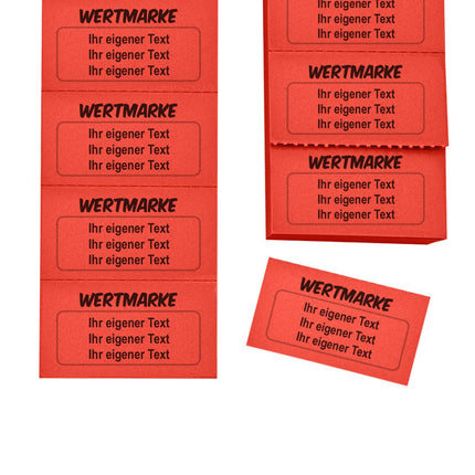 Wertmarken Block mit 3 Zeilen eigenem Text - 1000 Abrisse