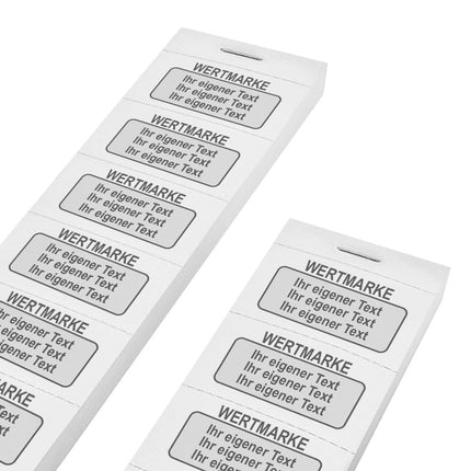 Wertmarken Block mit eigenem farbigem Text  - 1000 Abrisse