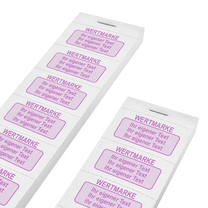 Wertmarken Block mit eigenem farbigem Text  - 1000 Abrisse