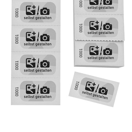 Wertmarken Block selbst gestalten, Schwarzer Aufdruck und Nummerierung- 1000 Abrisse