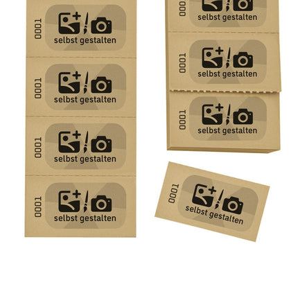 Wertmarken Block selbst gestalten, Schwarzer Aufdruck und Nummerierung- 1000 Abrisse