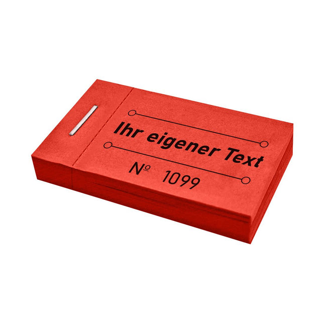 Wertmarken Blockgutschein mit eigenem Text - 810 Abrisse