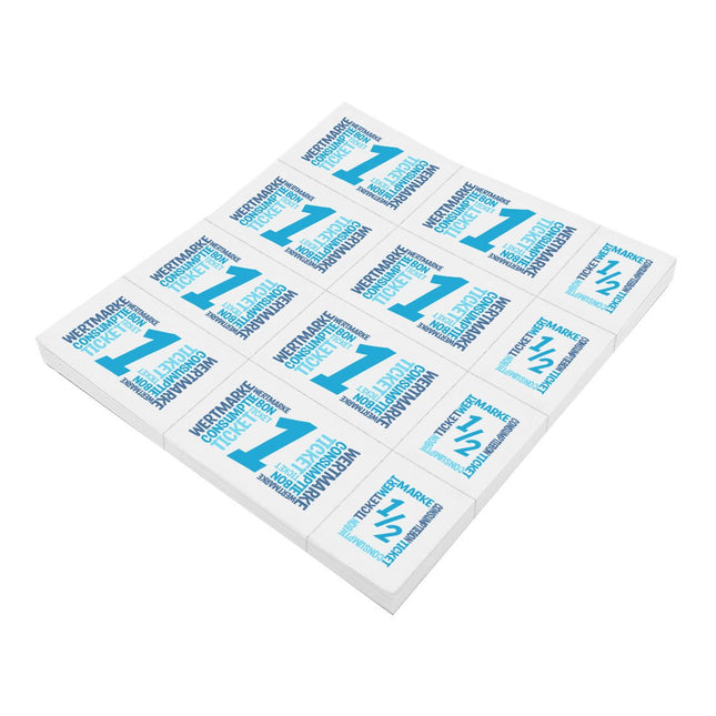 Wertmarken Karte mit 10 Wert-Einheiten, farbiger Druck - 50 Karten