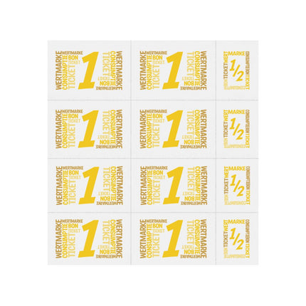 Wertmarken Karte mit 10 Wert-Einheiten, farbiger Druck - 50 Karten