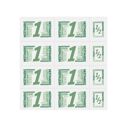 Wertmarken Karte mit 10 Wert-Einheiten, farbiger Druck - 50 Karten